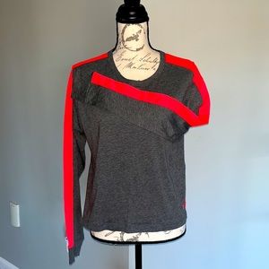 Under Armour Gray Shirt with Pink Mesh Long Sleeves